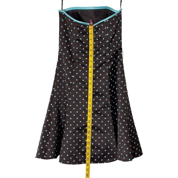 Jessica McClintock Gunne Sax Vintage Polka Dot Strapless Fit and Flare Dress (5) - Picture 10 of 16